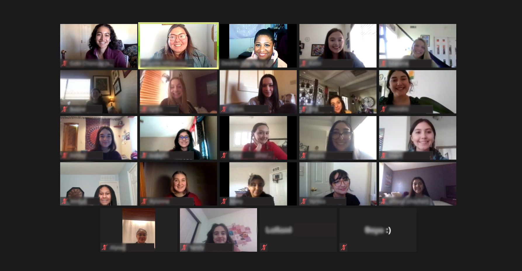 Unidas Program members meet virtually in a Zoom conference call