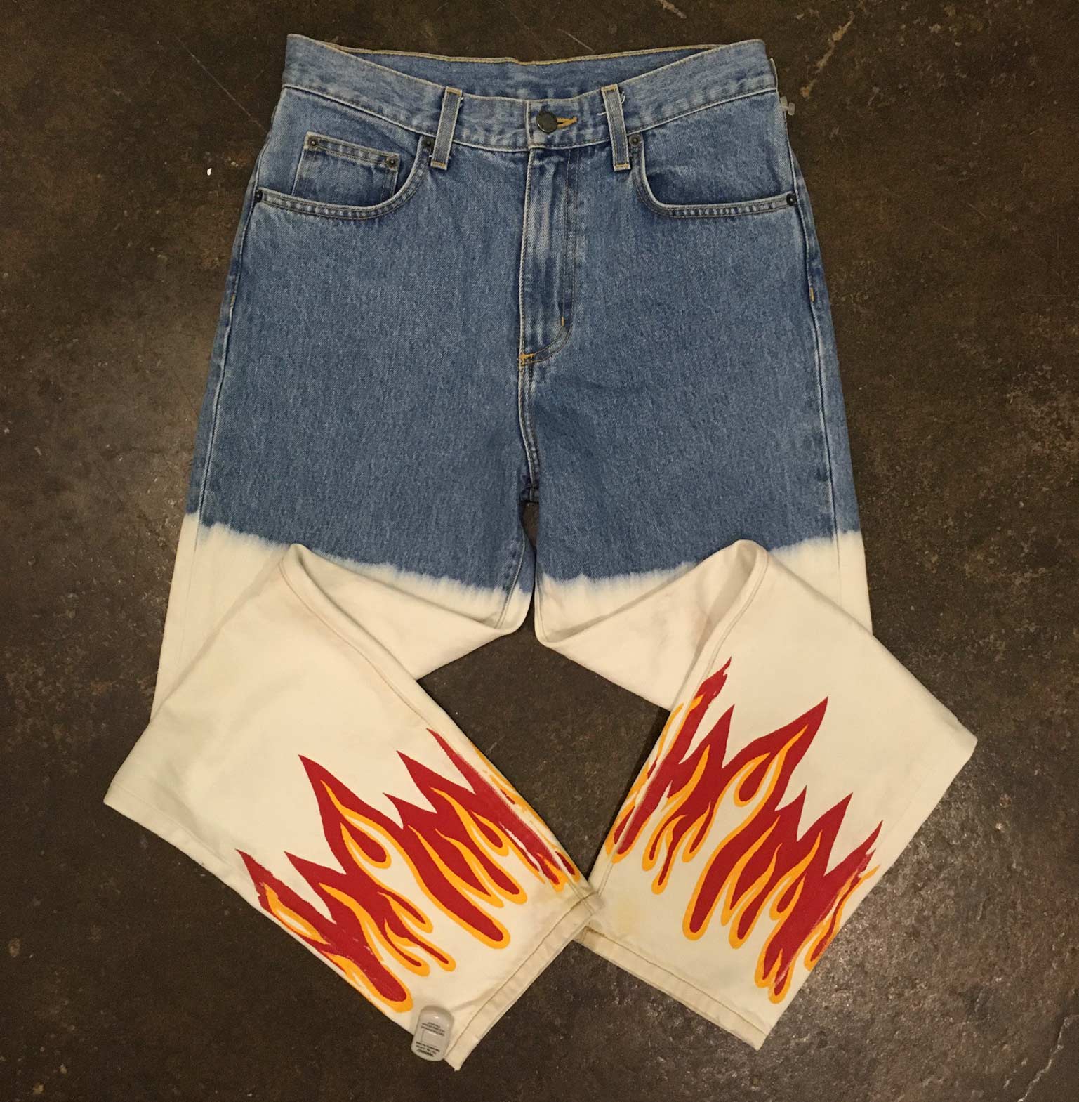 Dip bleached flame Carmar jeans at Dallas