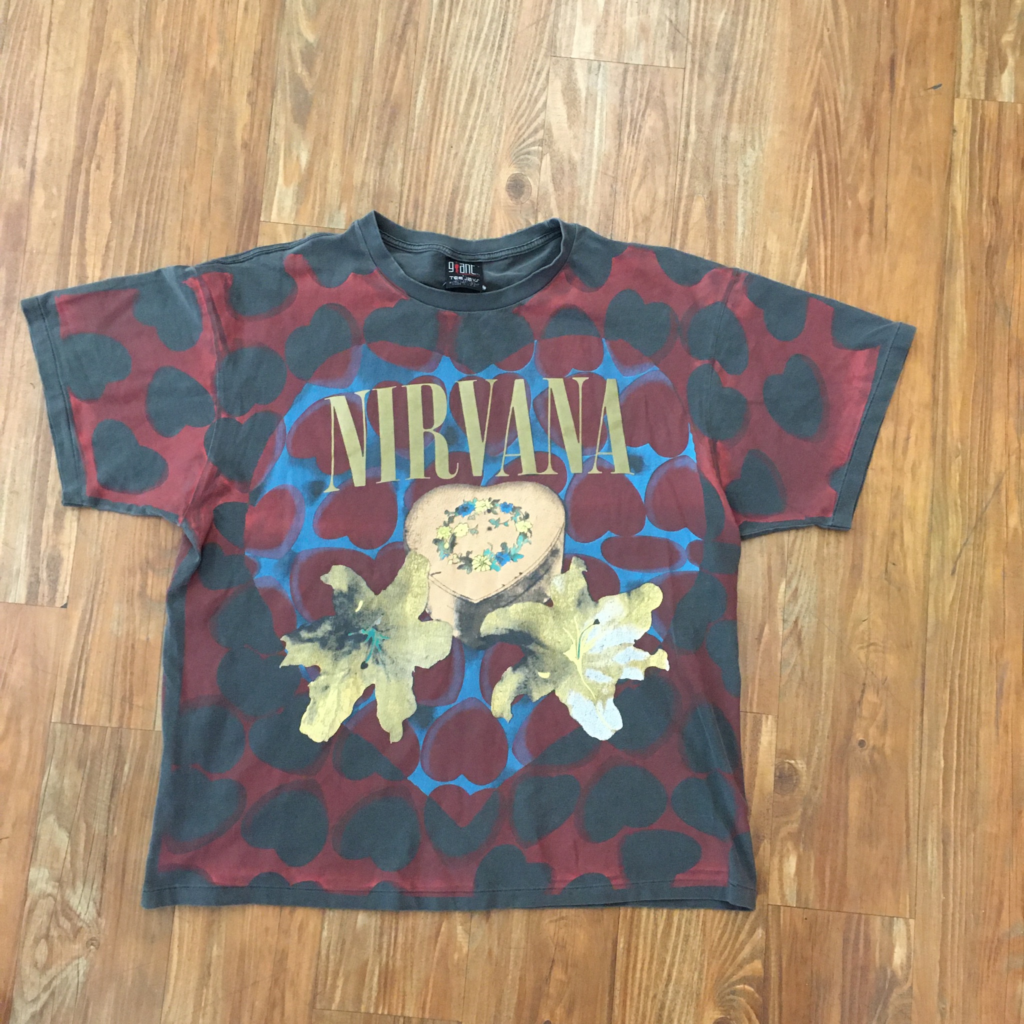 Vintage Nirvana 'Heart Shaped Box' orchid t shirt