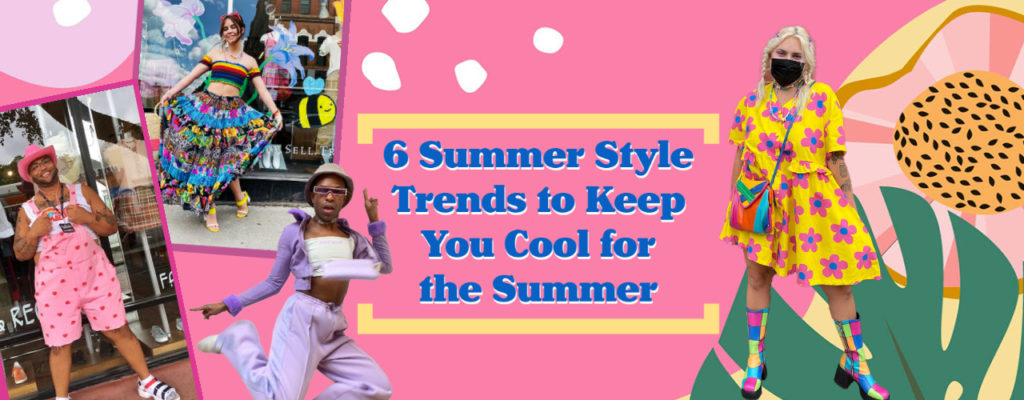 People modeling clothes and the words siz summer style rends to keep you cool for the summer