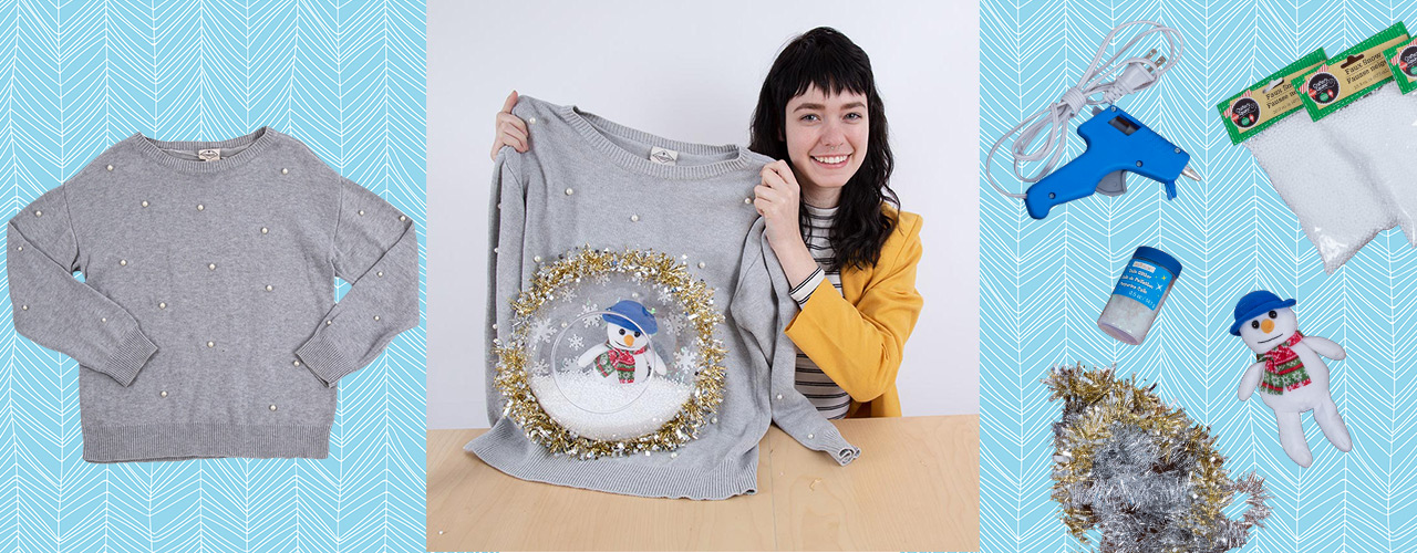 DIY Holiday Sweaters Snow Globe Edition Buffalo Exchange