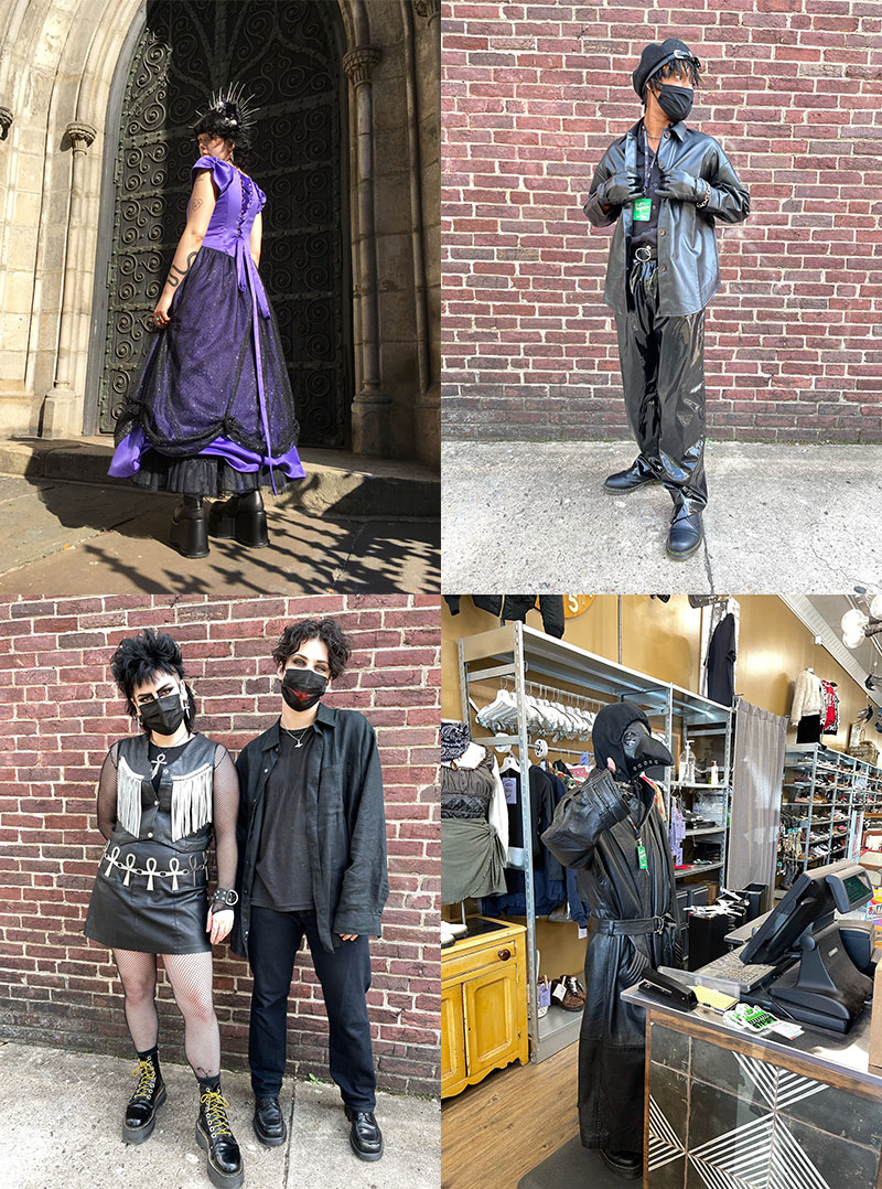 Collage of Gothic-inspired Halloween costumes