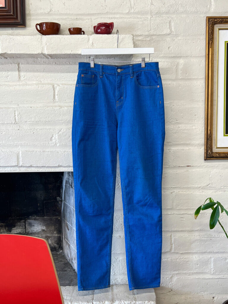 Royal blue high-rise mom jeans from the brand BDG
