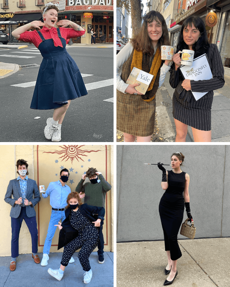 collage of people dressed as tv characters