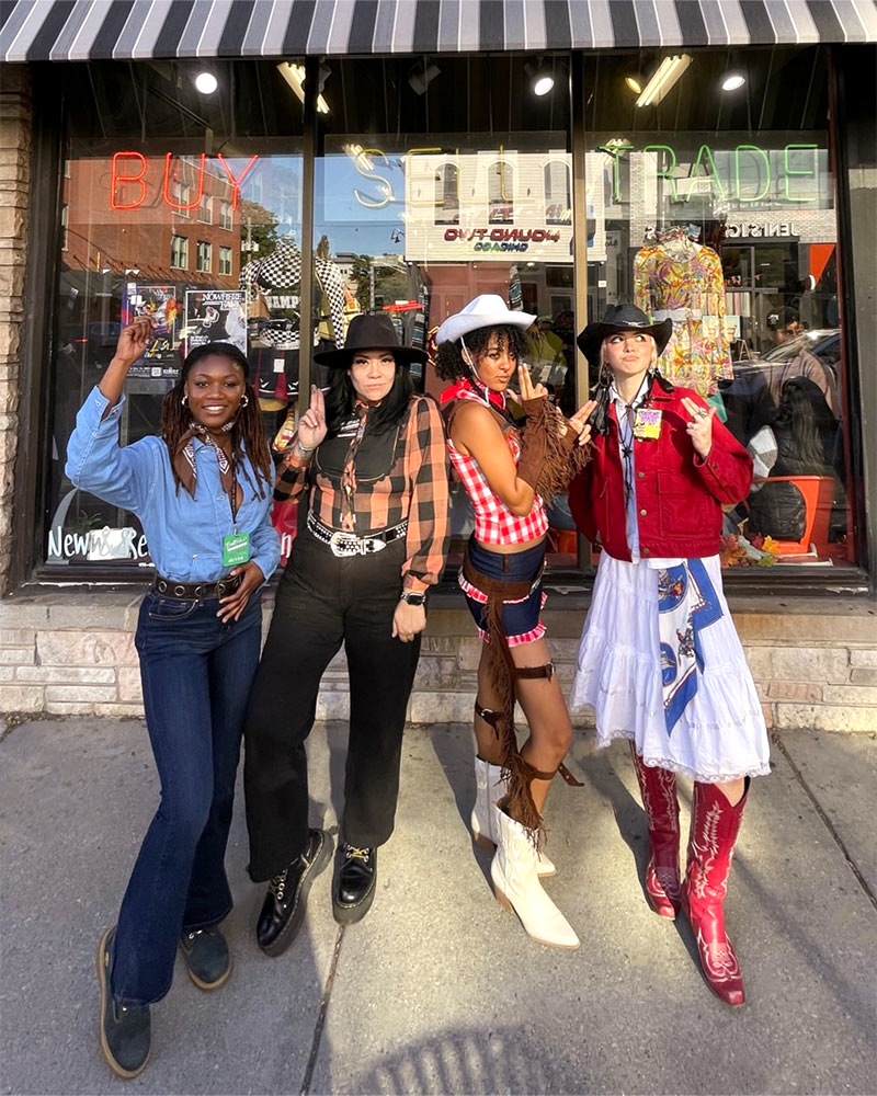 Group of people wearing western outfits 