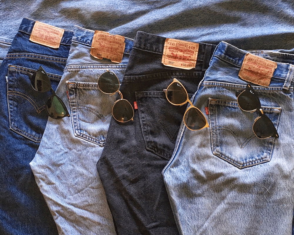 vintage Levi jeans and sunglasses