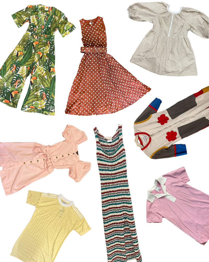 Collage of women's dresses for summer