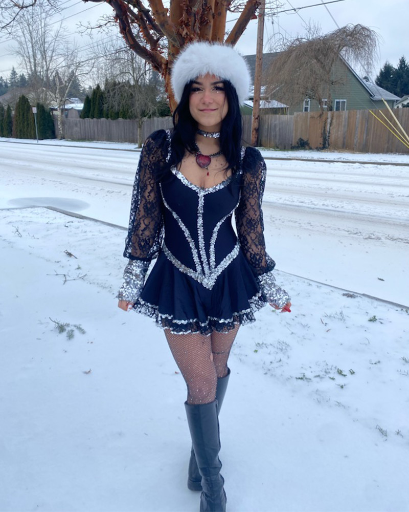 Carlyn standing in the snow