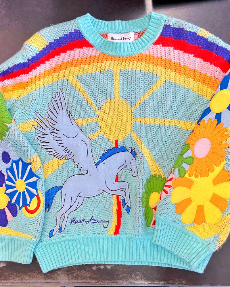 Colorful rainbow sweater