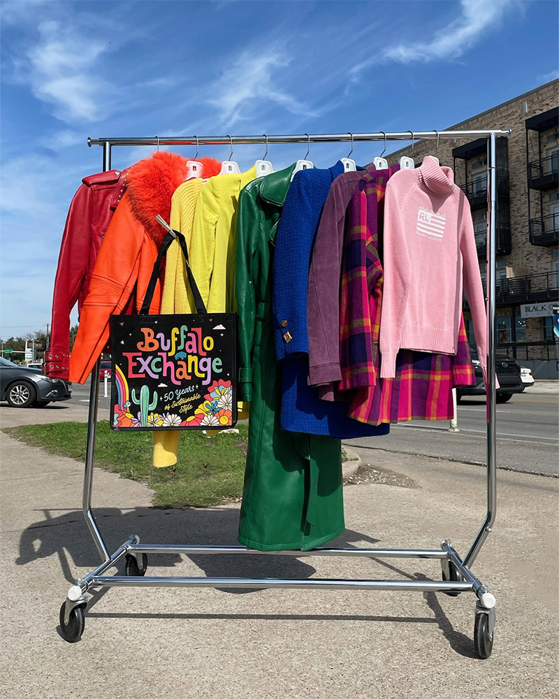 tip2 rack of rainbow clothes