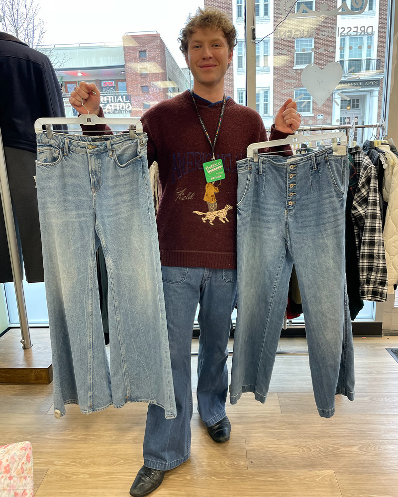 pants Natasha with Kerstin founder of Buffalo Exchange